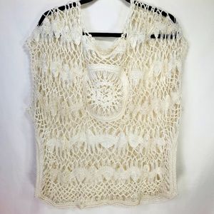 Forever 21 Plus Size 3X Beach Grunge Crochet Lace Chunky Knit Top